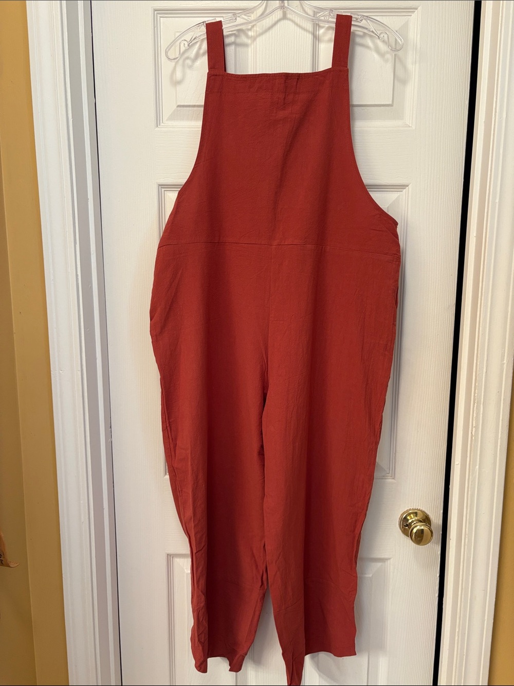 Rust Red Relaxed Overalls - Picture 3 of 6